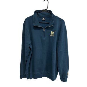 Top Of The World Navy Quarter-Zip Pullover Sweatshirt Large Embroidered N Logo B